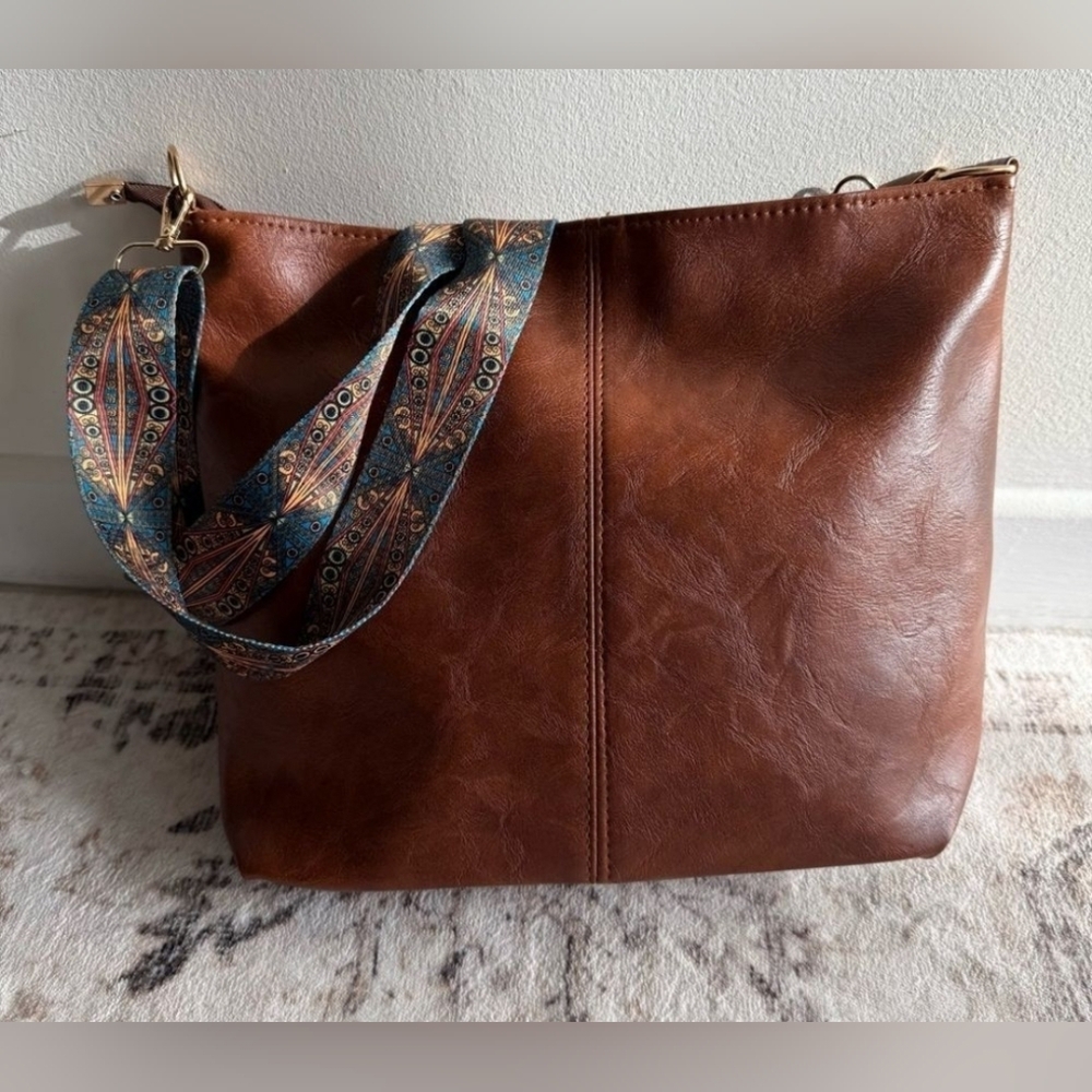 Boho Tote Bag With Detailed Strap